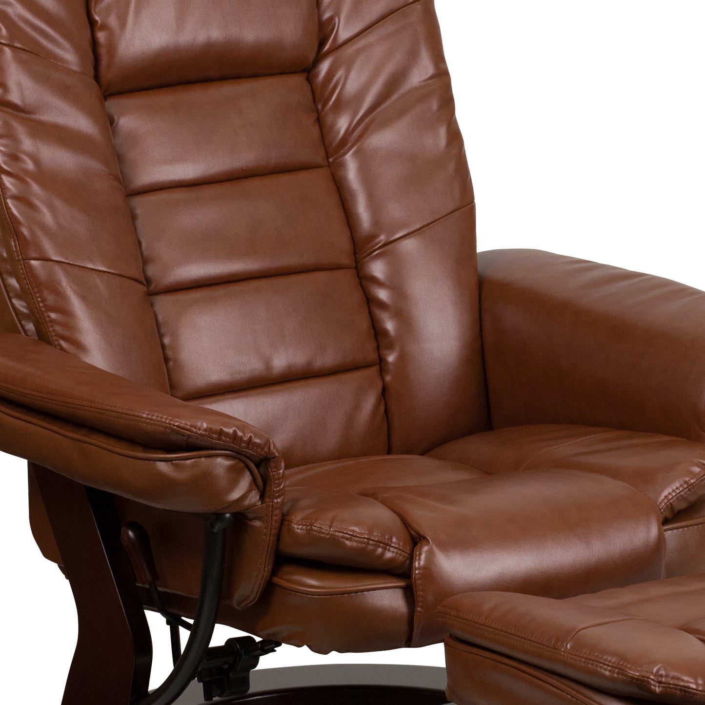 Brown Leather Recliner & Ottoman BT-7818