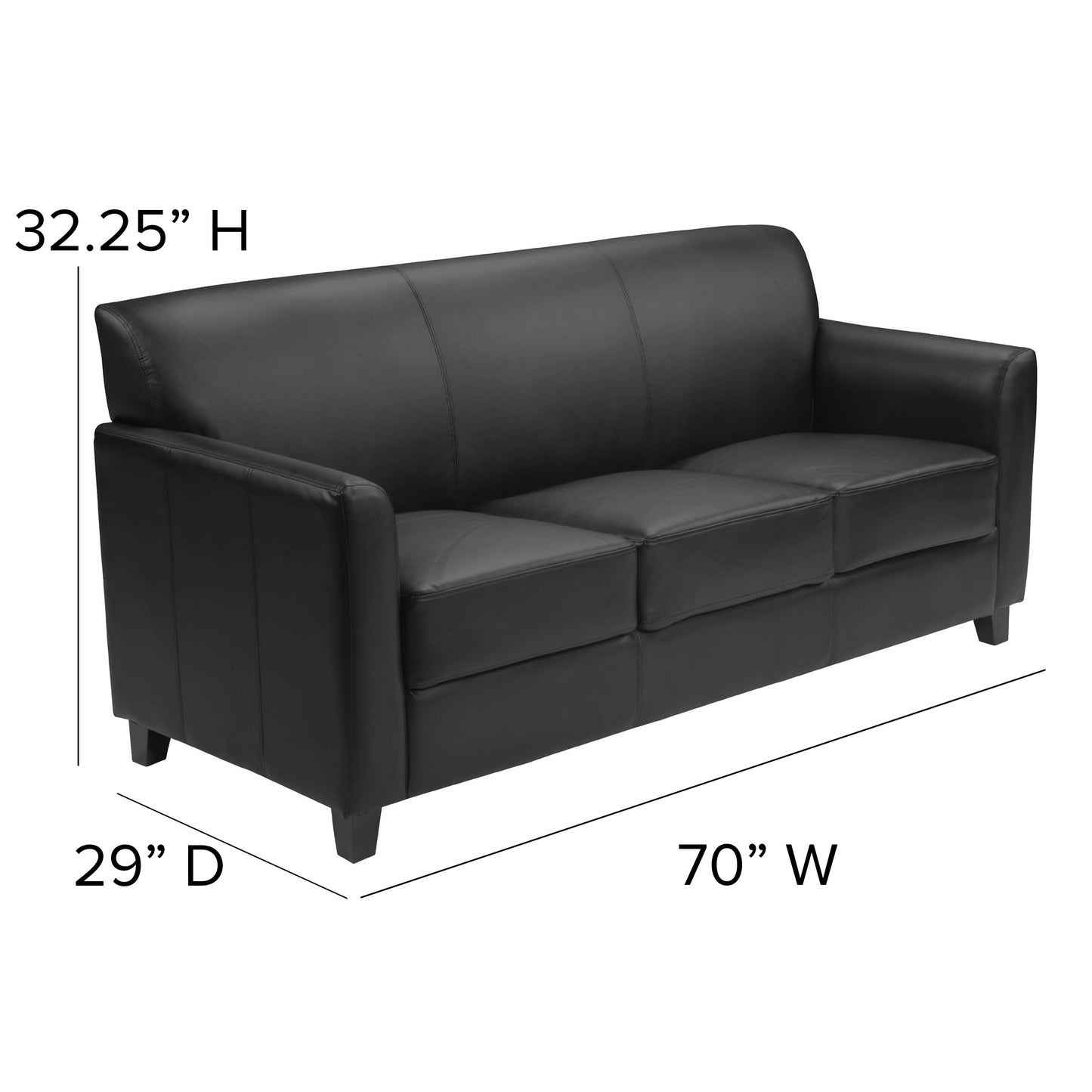 Brown and Black Leather Sofa BT-827-3