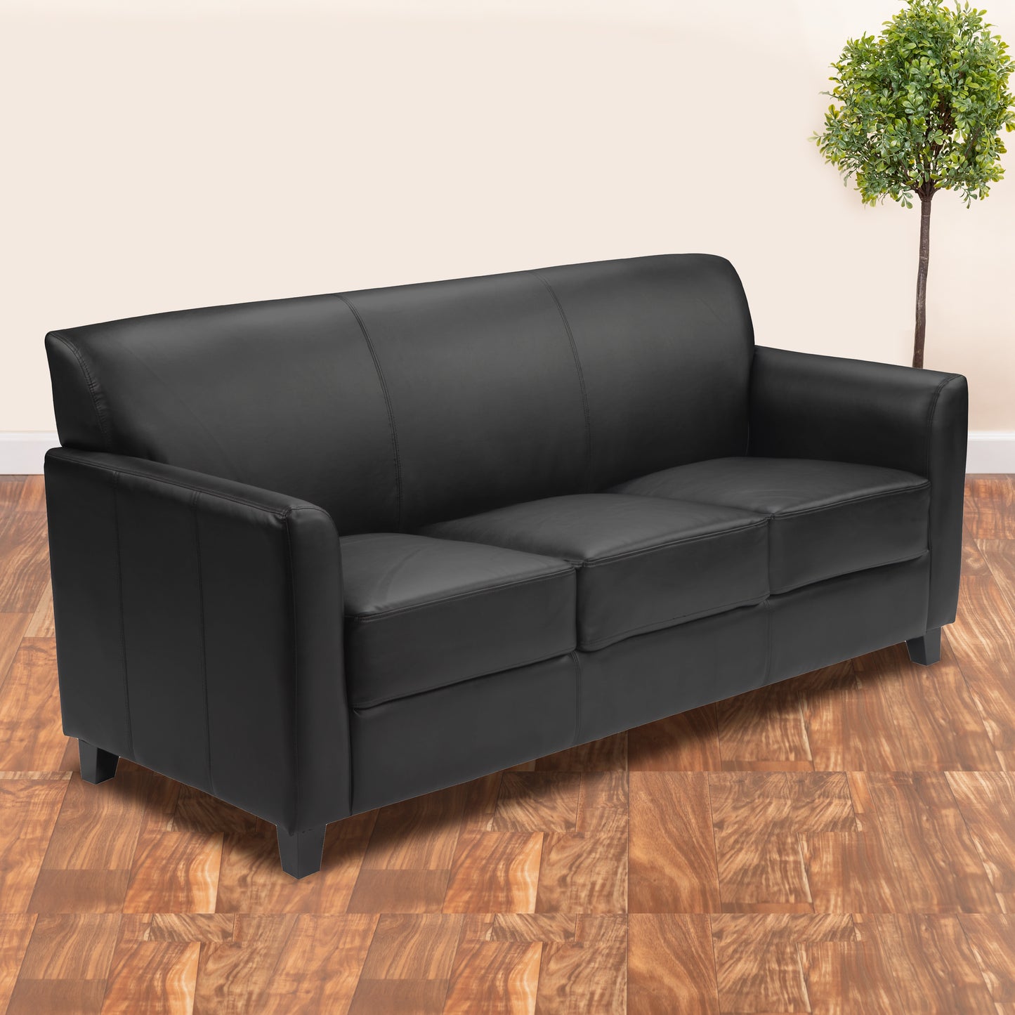 Brown and Black Leather Sofa BT-827-3