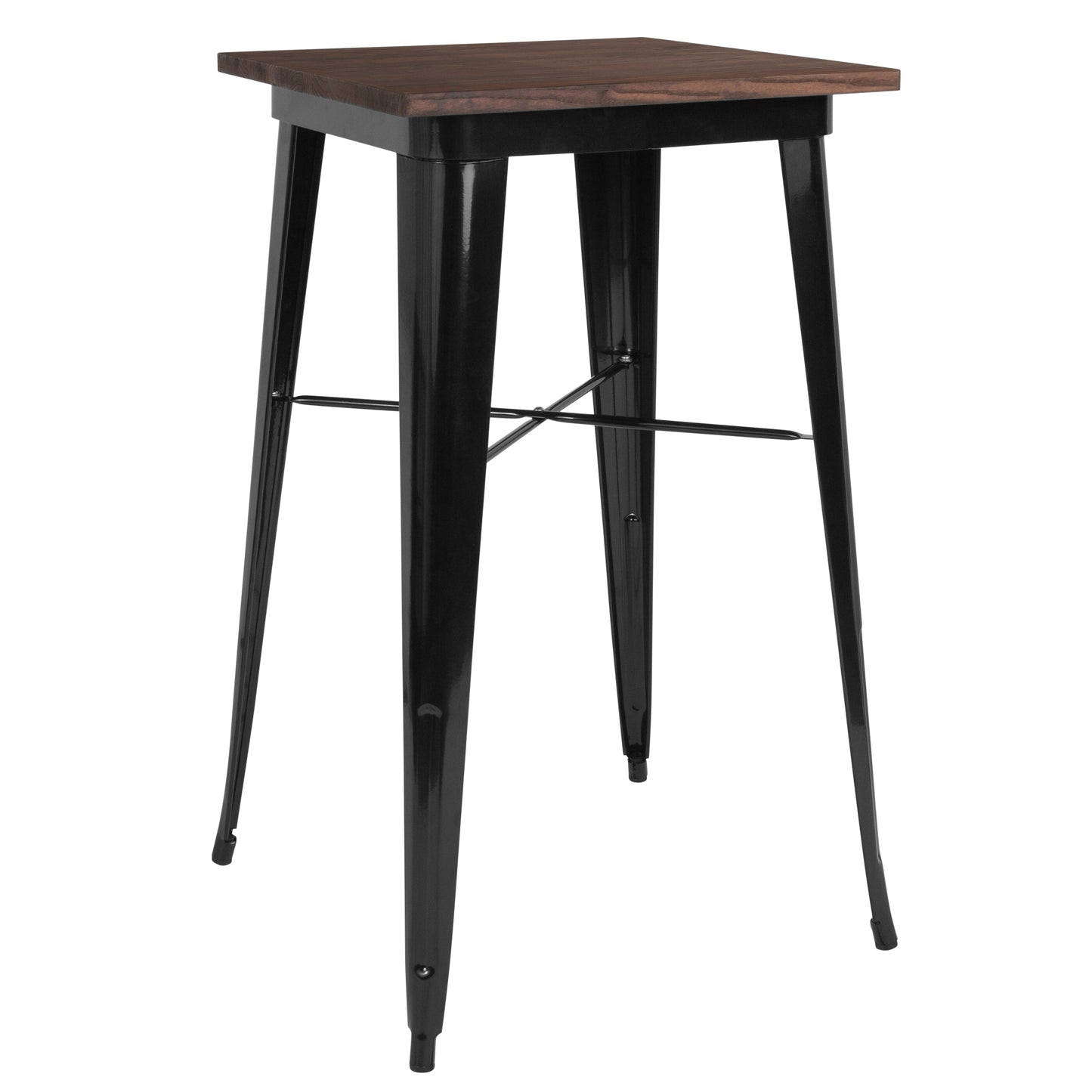 23.5SQ Black Metal Bar Table CH-31330-40M1-BK-GG