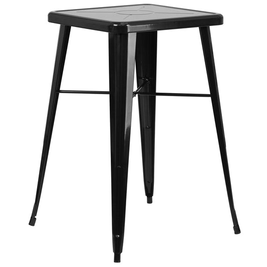 23.75SQ Black Metal Bar Table CH-31330-BK-GG