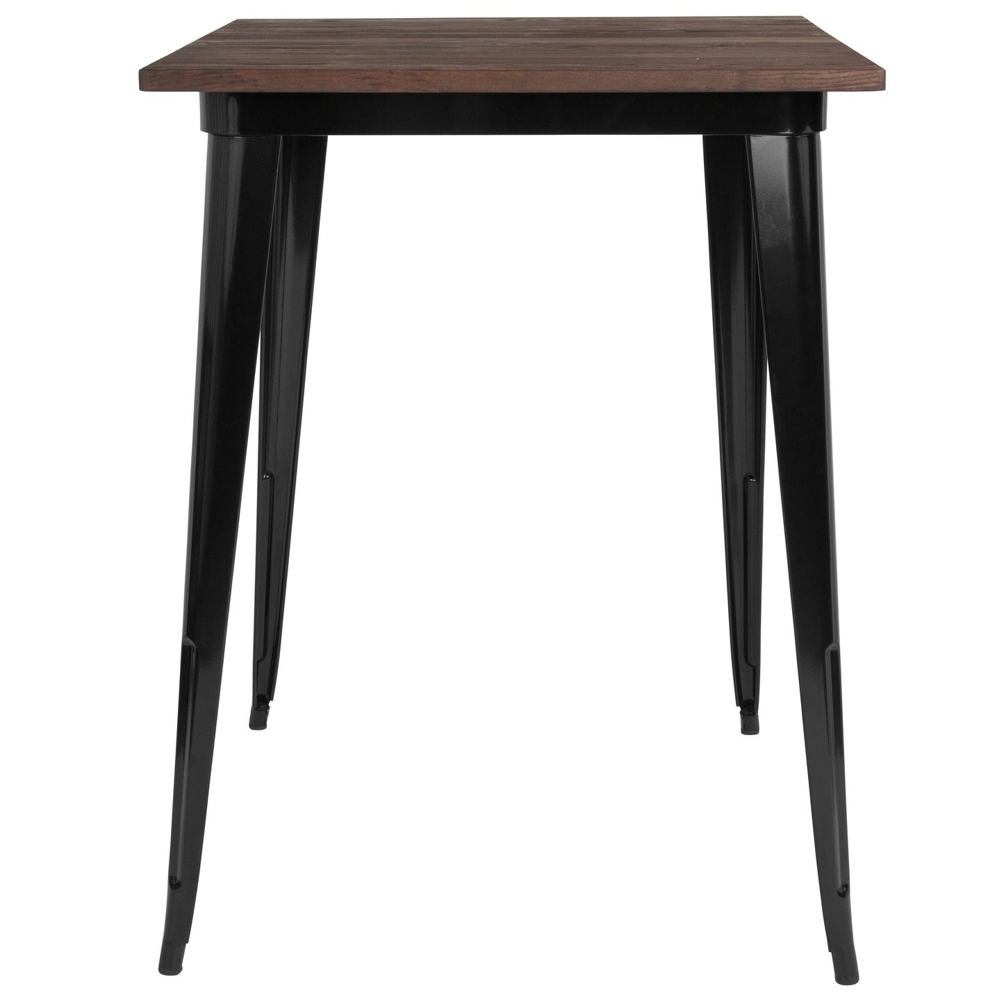 31.5SQ Black Metal Bar Table CH-51040-40M1-BK-GG