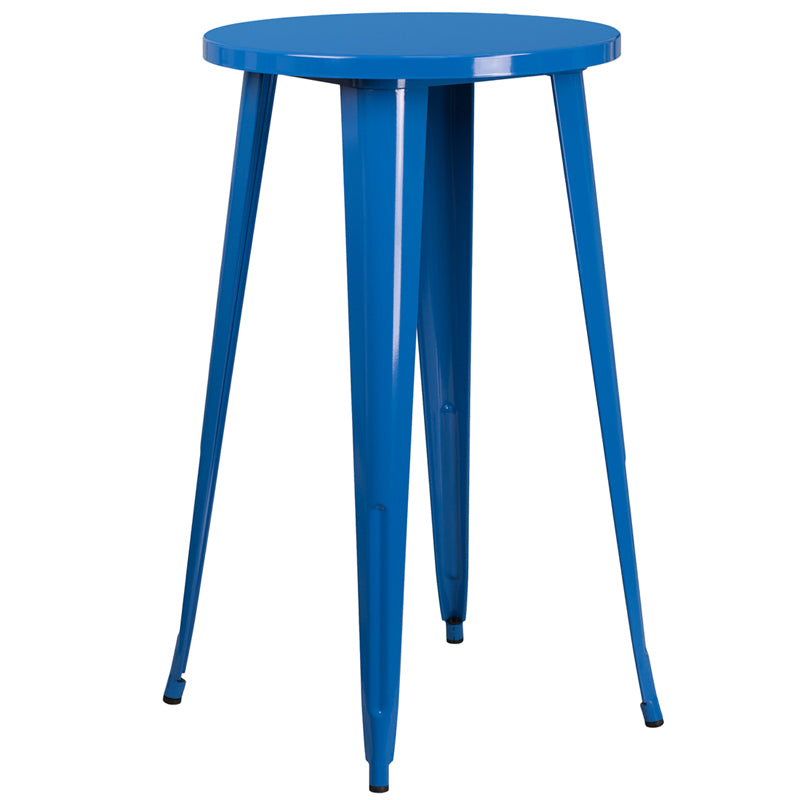 24RD Blue Metal Bar Table CH-51080-40-BL-GG