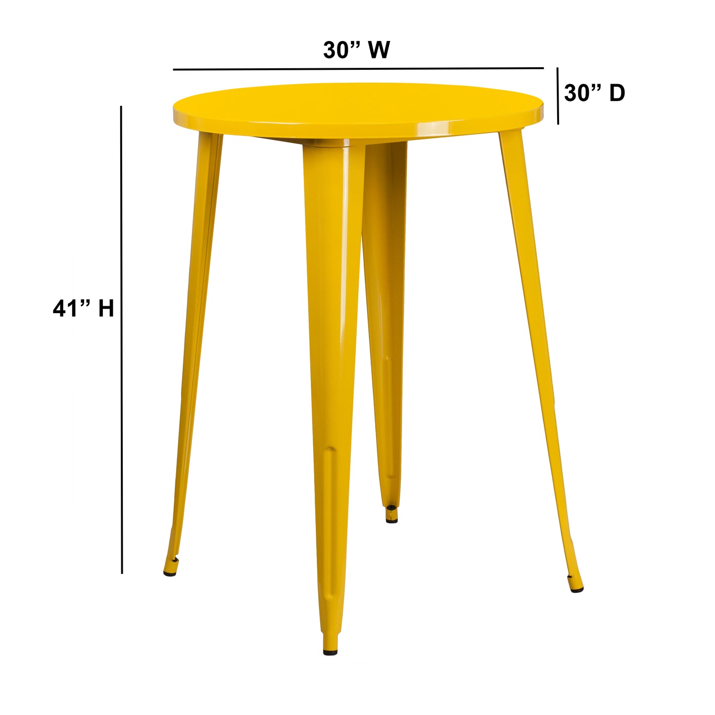 30RD Yellow Metal Bar Table CH-51090-40-YL-GG