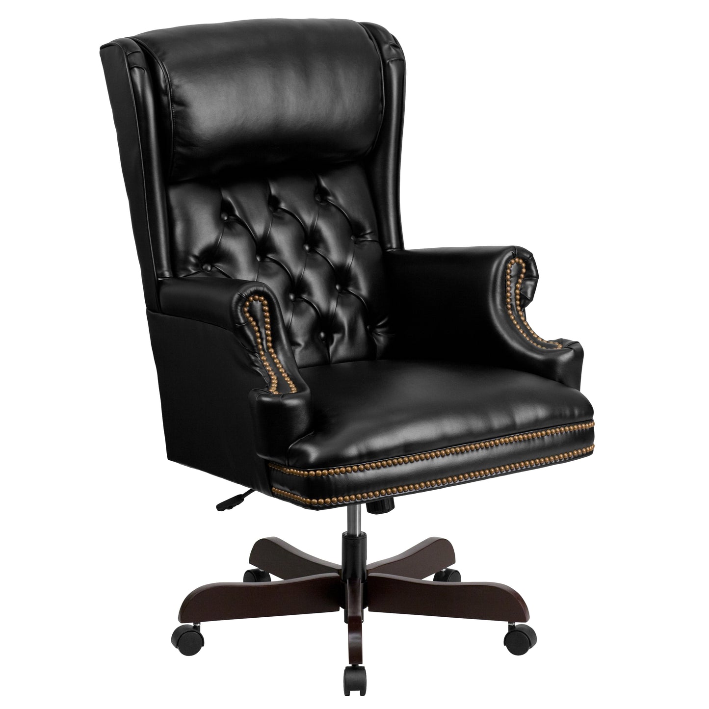 Black High Back Leather Chair CI-J600-BK-GG