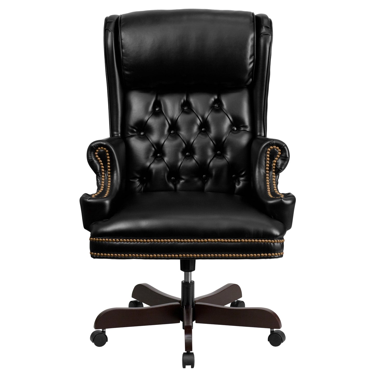 Black High Back Leather Chair CI-J600-BK-GG