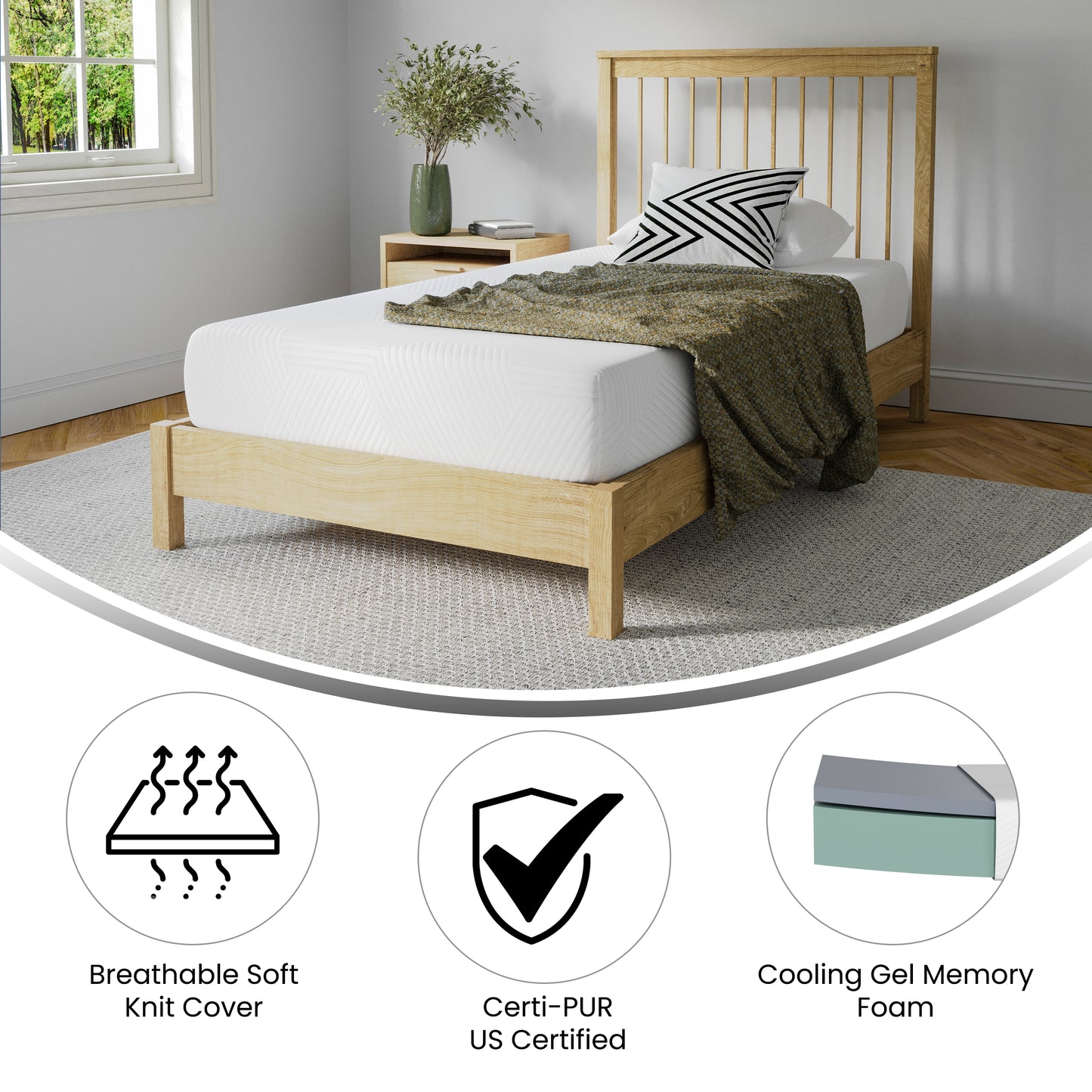 8" Twin Memory Foam Mattress CL-MF101-8-T-GG