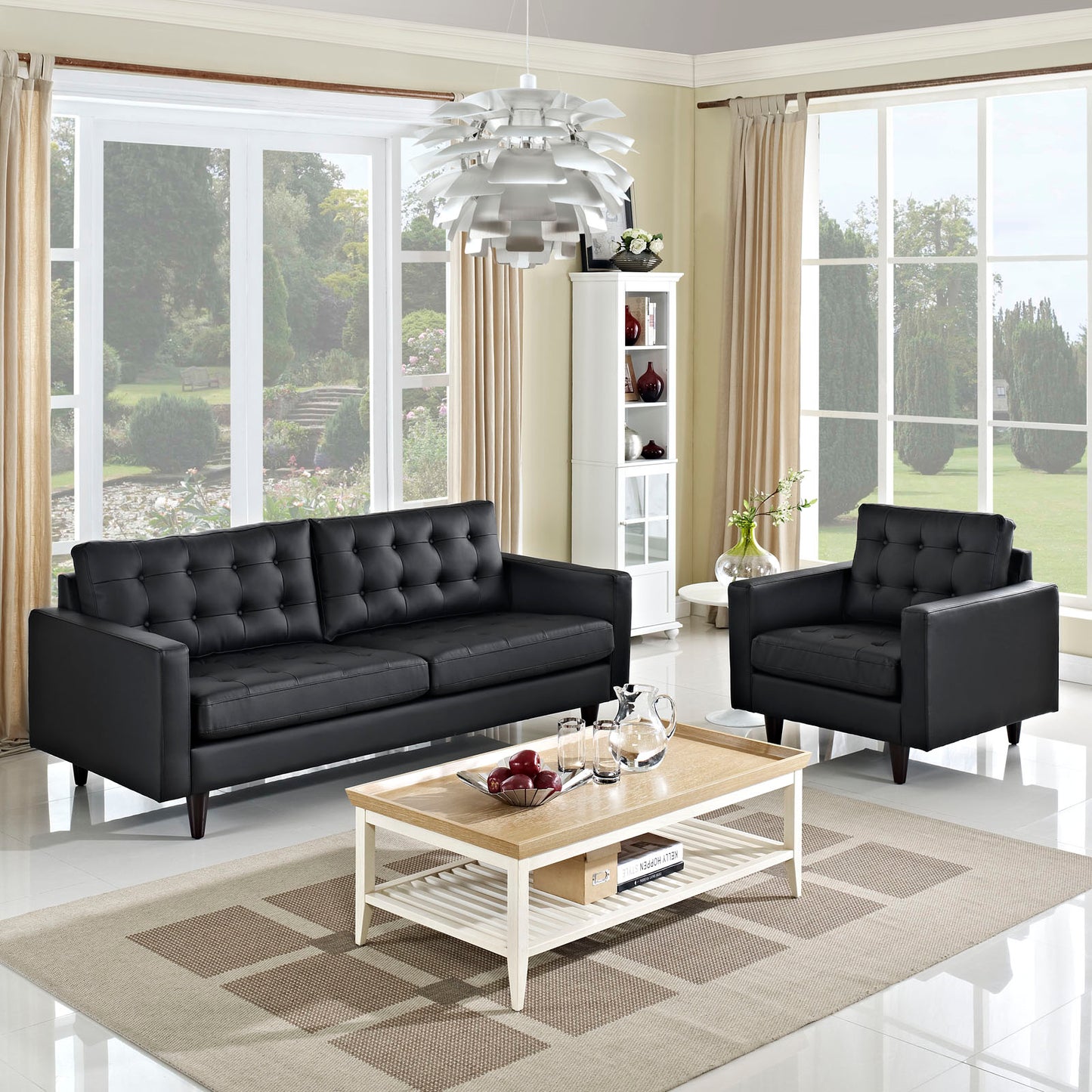 Empress Bonded Leather Sofa and Armchair Set Collection