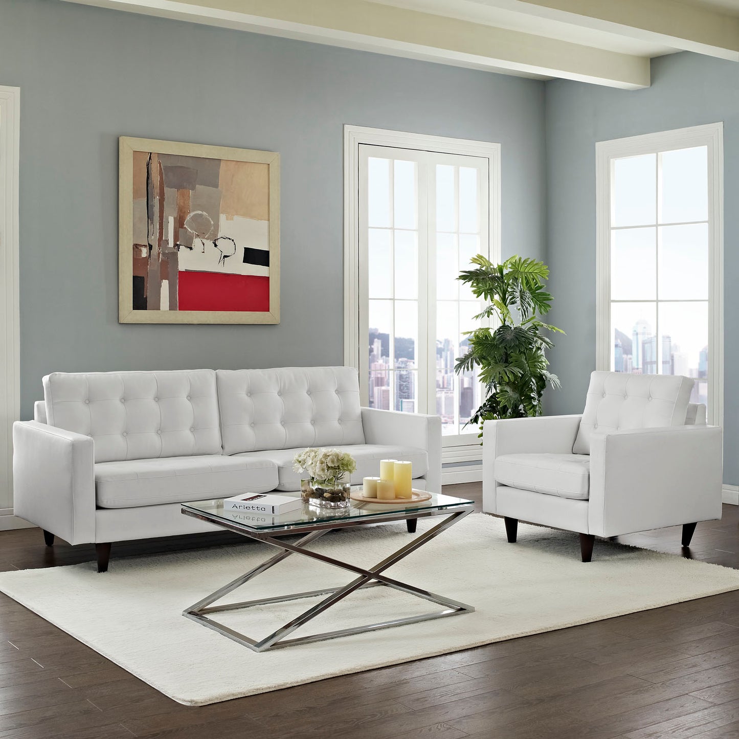 Empress Bonded Leather Sofa and Armchair Set Collection