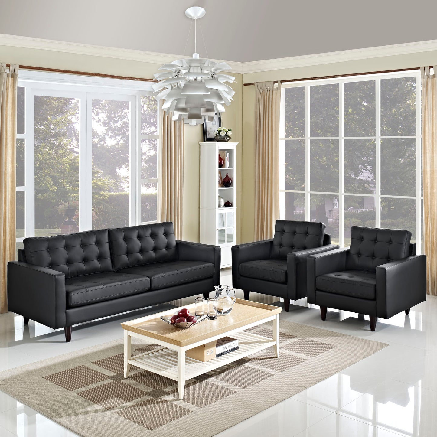 Empress Bonded Leather Sofa and Armchair Set Collection