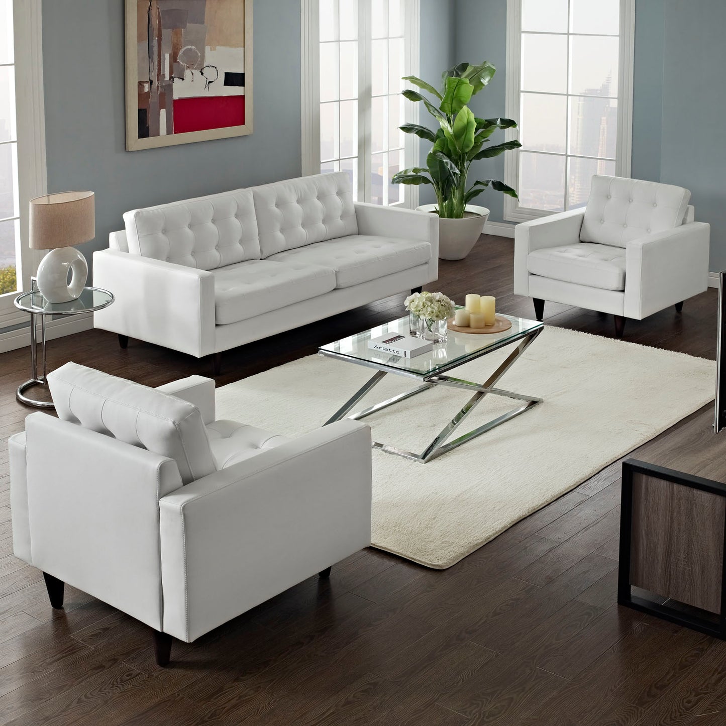 Empress Bonded Leather Sofa and Armchair Set Collection