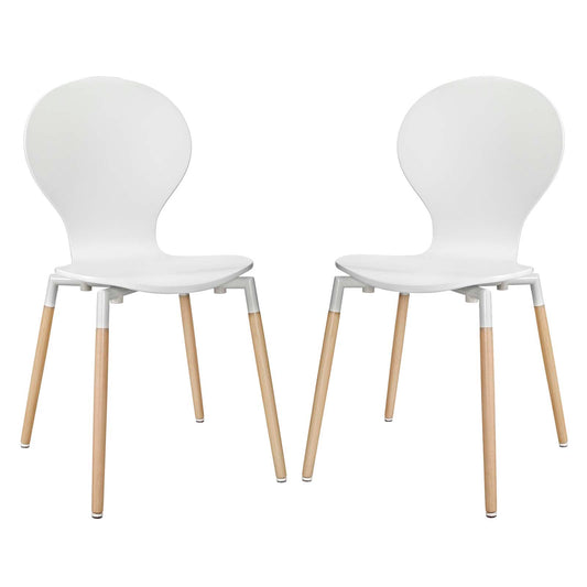 Path Dining Chair Set of 2 White EEI-1368-WHI