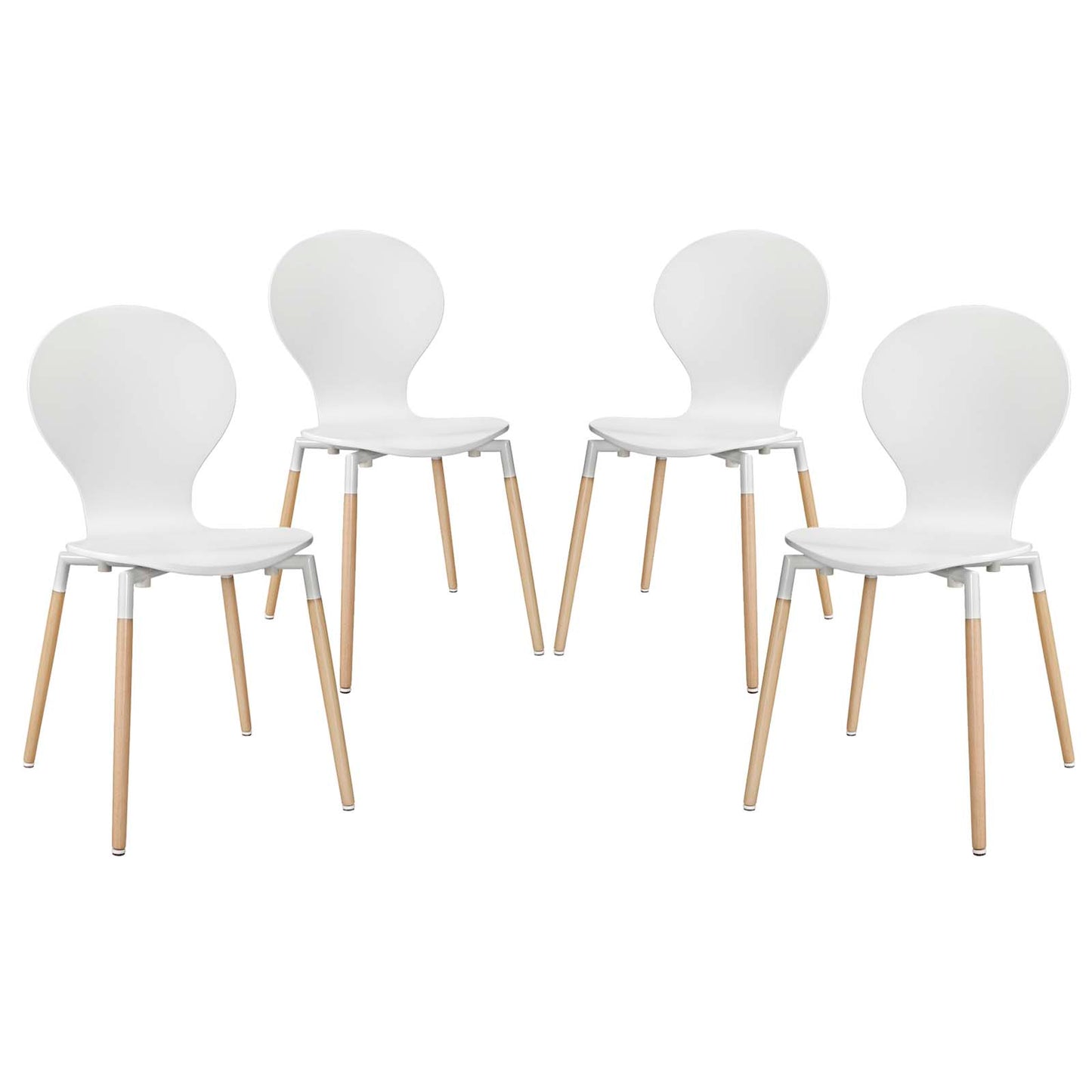 Path Dining Chair Set of 4 White EEI-1369-WHI