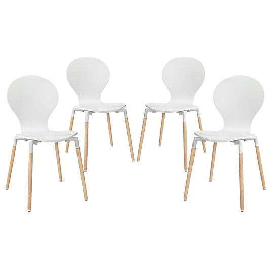 Path Dining Chair Set of 4 White EEI-1369-WHI