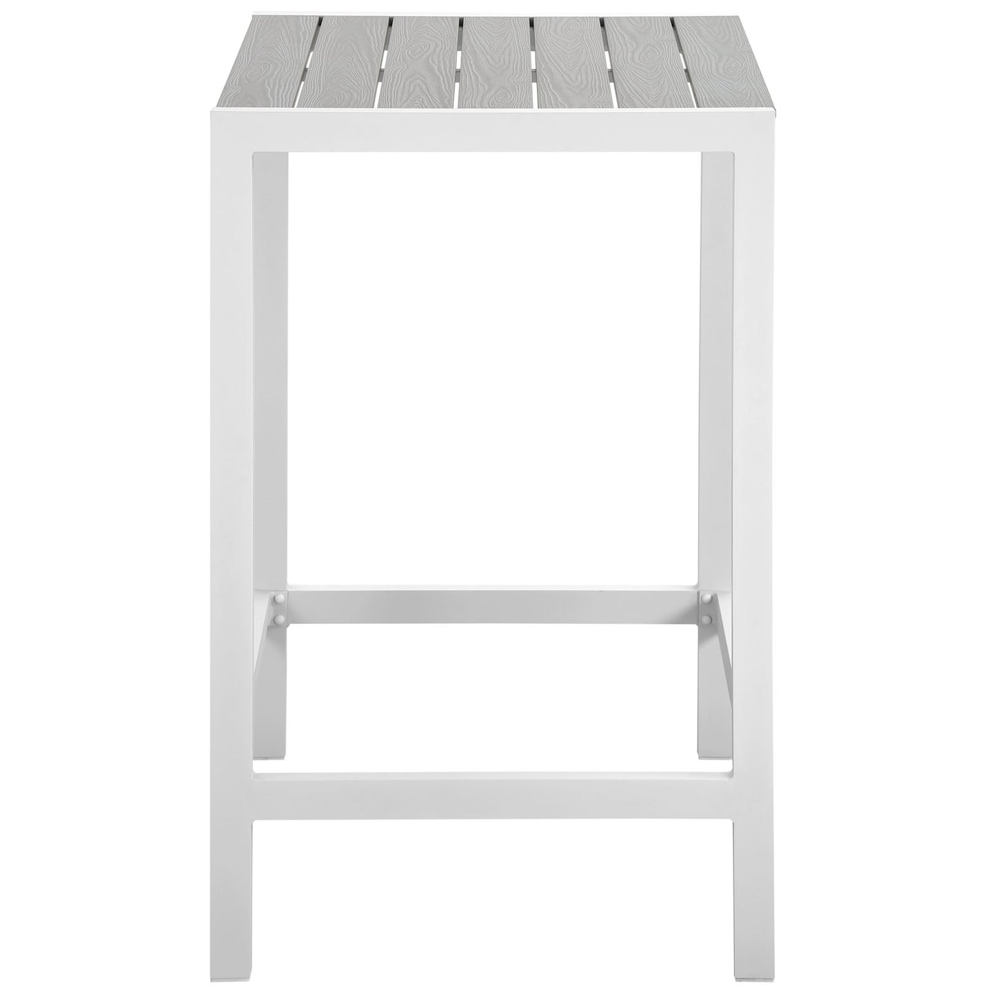 Maine Outdoor Patio Bar Table White Light Gray EEI-1511-WHI-LGR