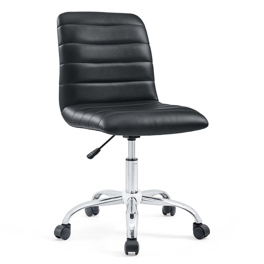 Ripple Armless Mid Back Vinyl and Vegan Leather Office Chair