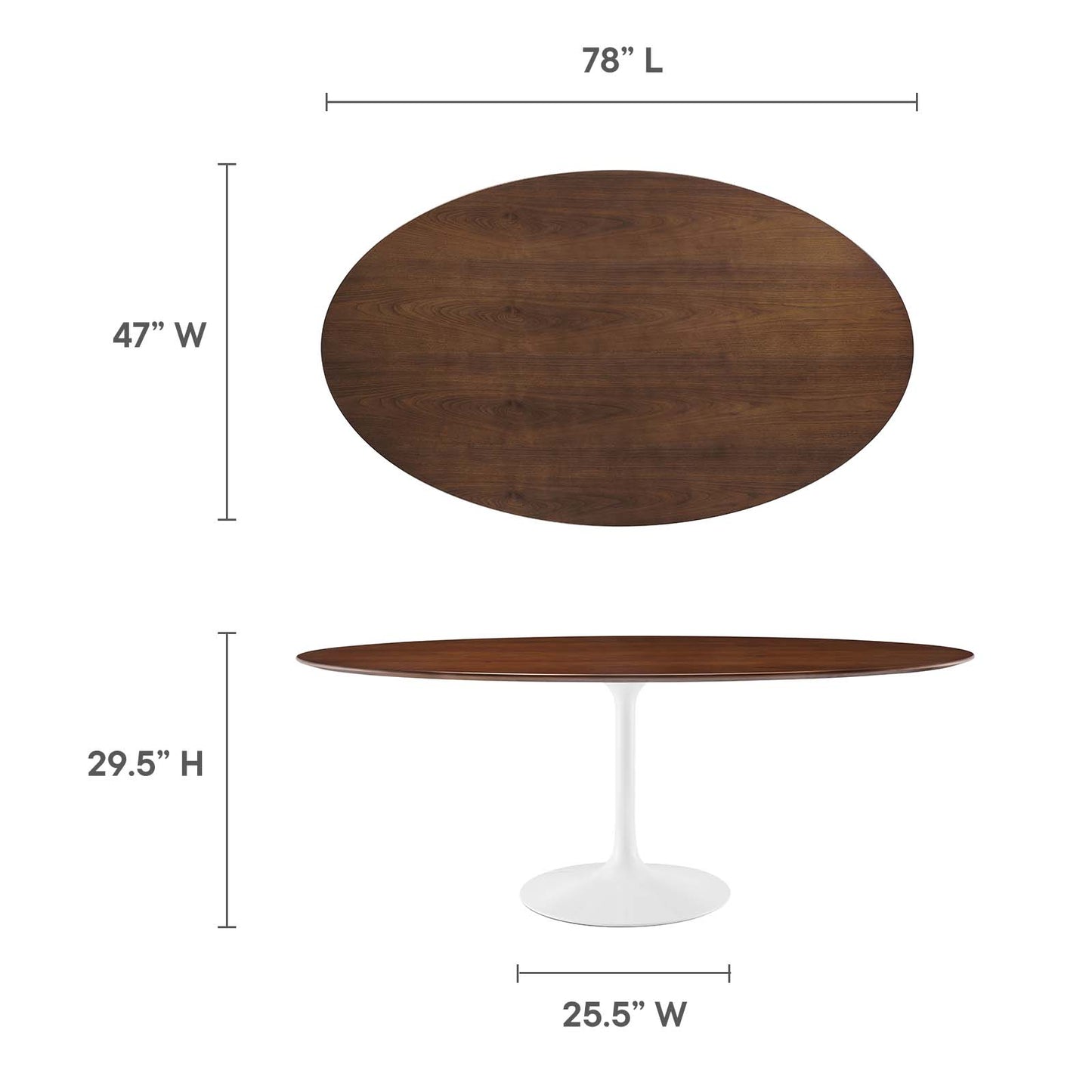 Lippa 78" Oval Artificial Marble and Wood Dining Table