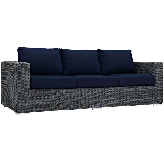 Summon Outdoor Patio Sunbrella® Sofa Canvas Navy EEI-1874-GRY-NAV