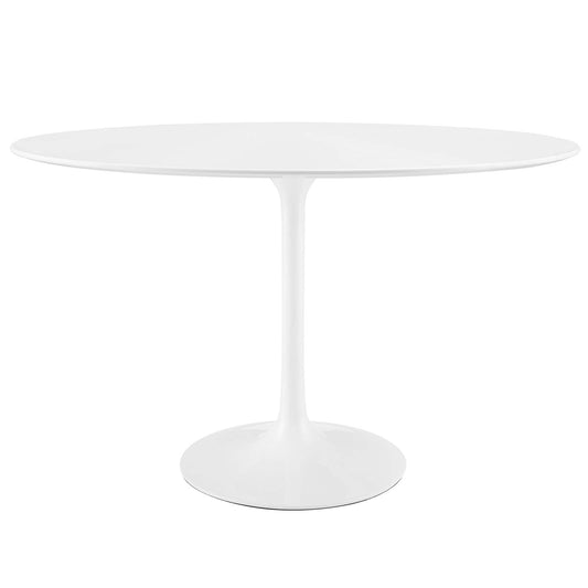 Lippa 48" Oval Wood Top Dining Table White EEI-2017-WHI