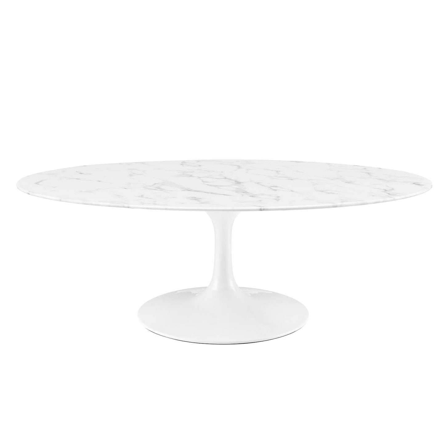 Lippa 48" Oval Artificial Marble and Wood Top Coffee Table