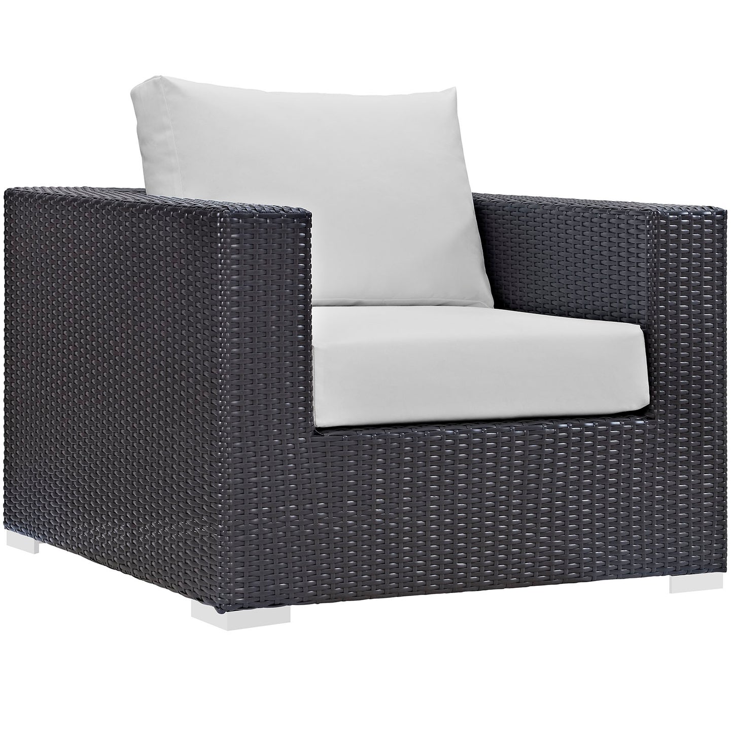 Convene 5 Piece Outdoor Patio Sofa Set Espresso White EEI-2158-EXP-WHI-SET