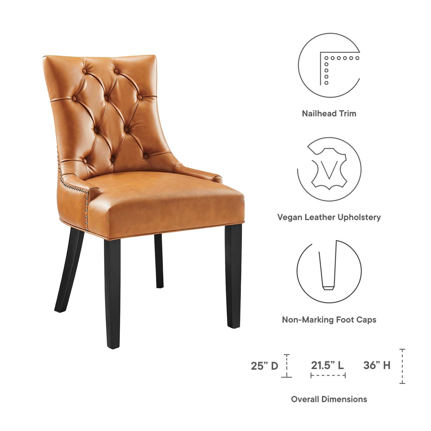 Regent Tufted Vegan Leather Dining Chair Set of 2