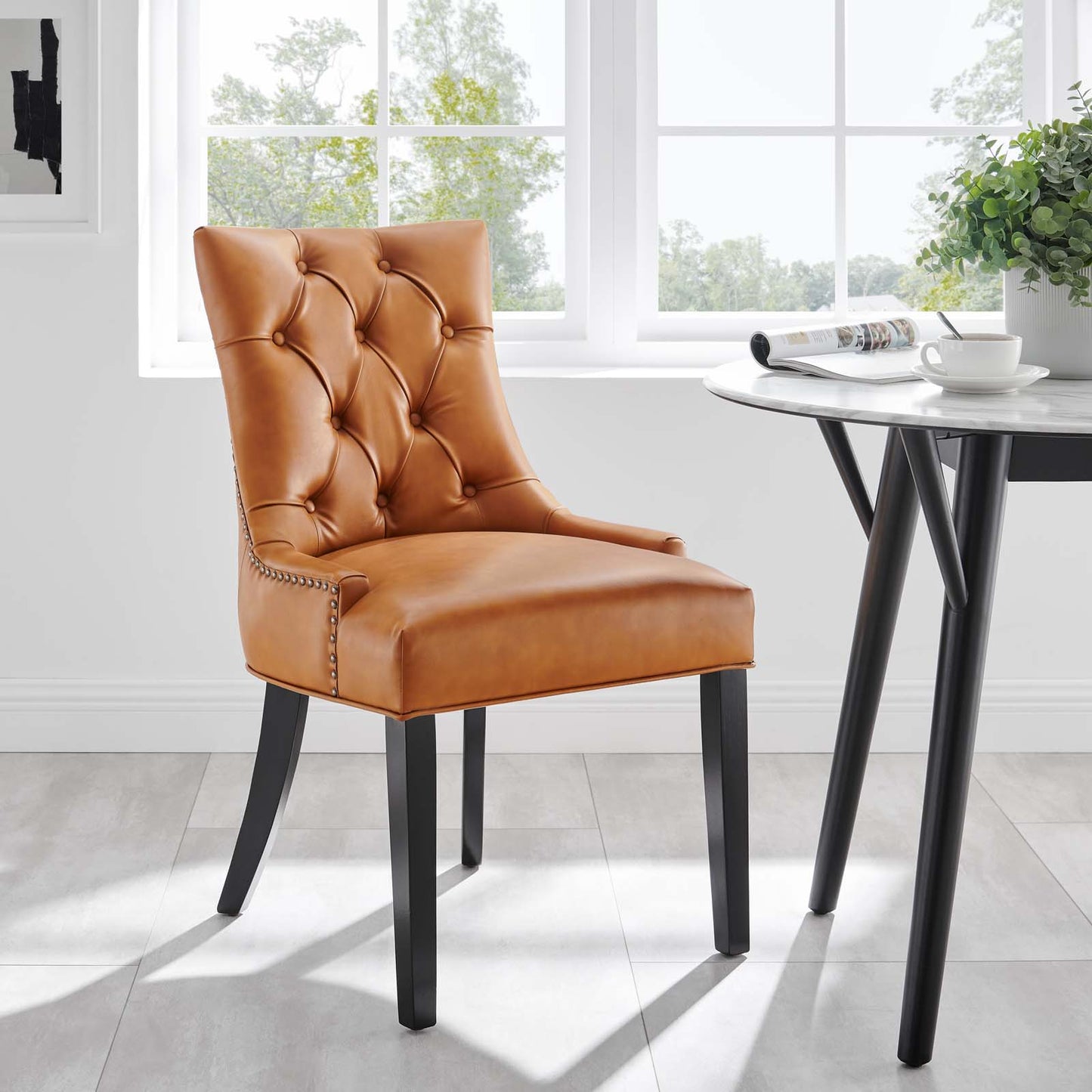 Regent Tufted Vegan Leather Dining Chair Set of 2