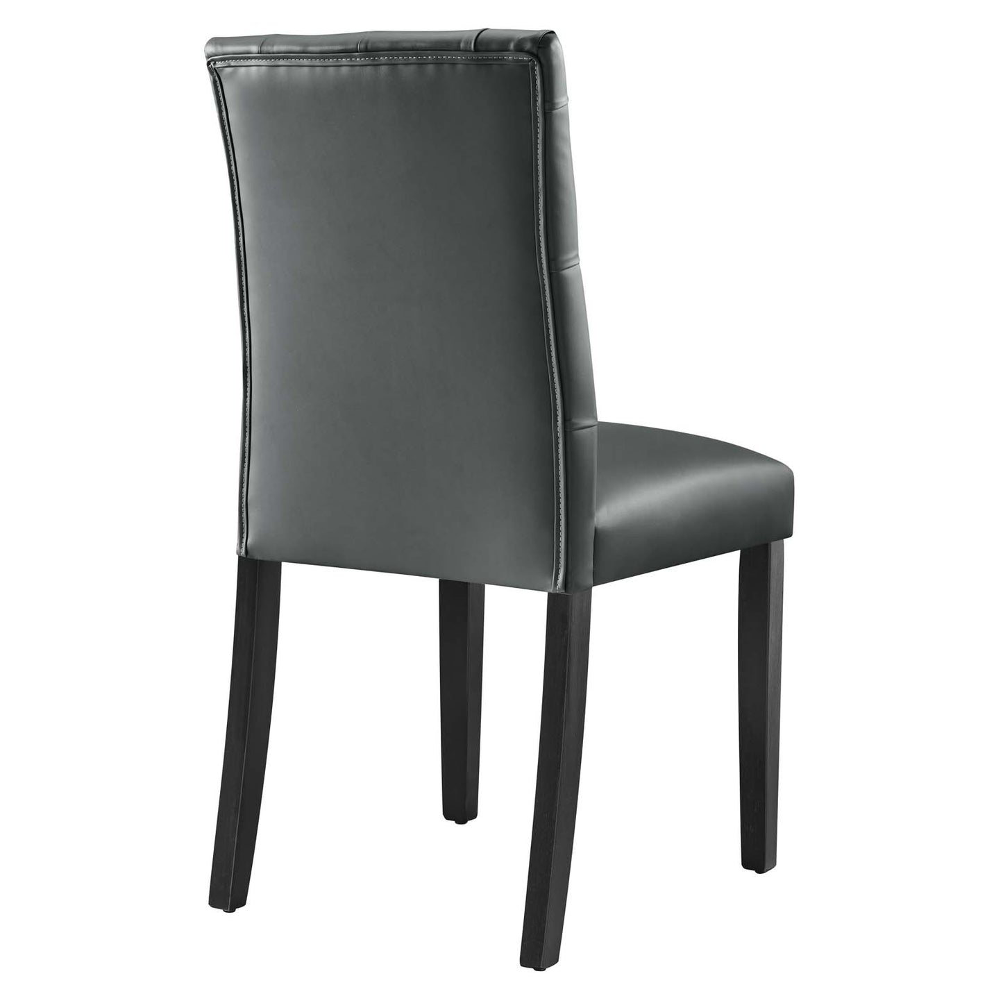 Duchess Button Tufted Vegan Leather and Vinyl Dining Chair Set of 2