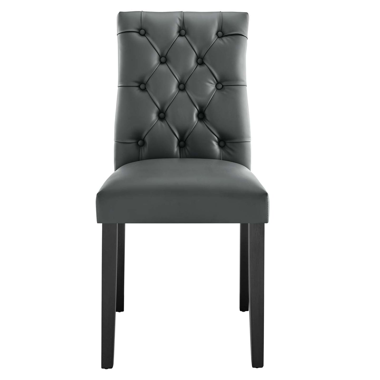 Duchess Button Tufted Vegan Leather and Vinyl Dining Chair Set of 2