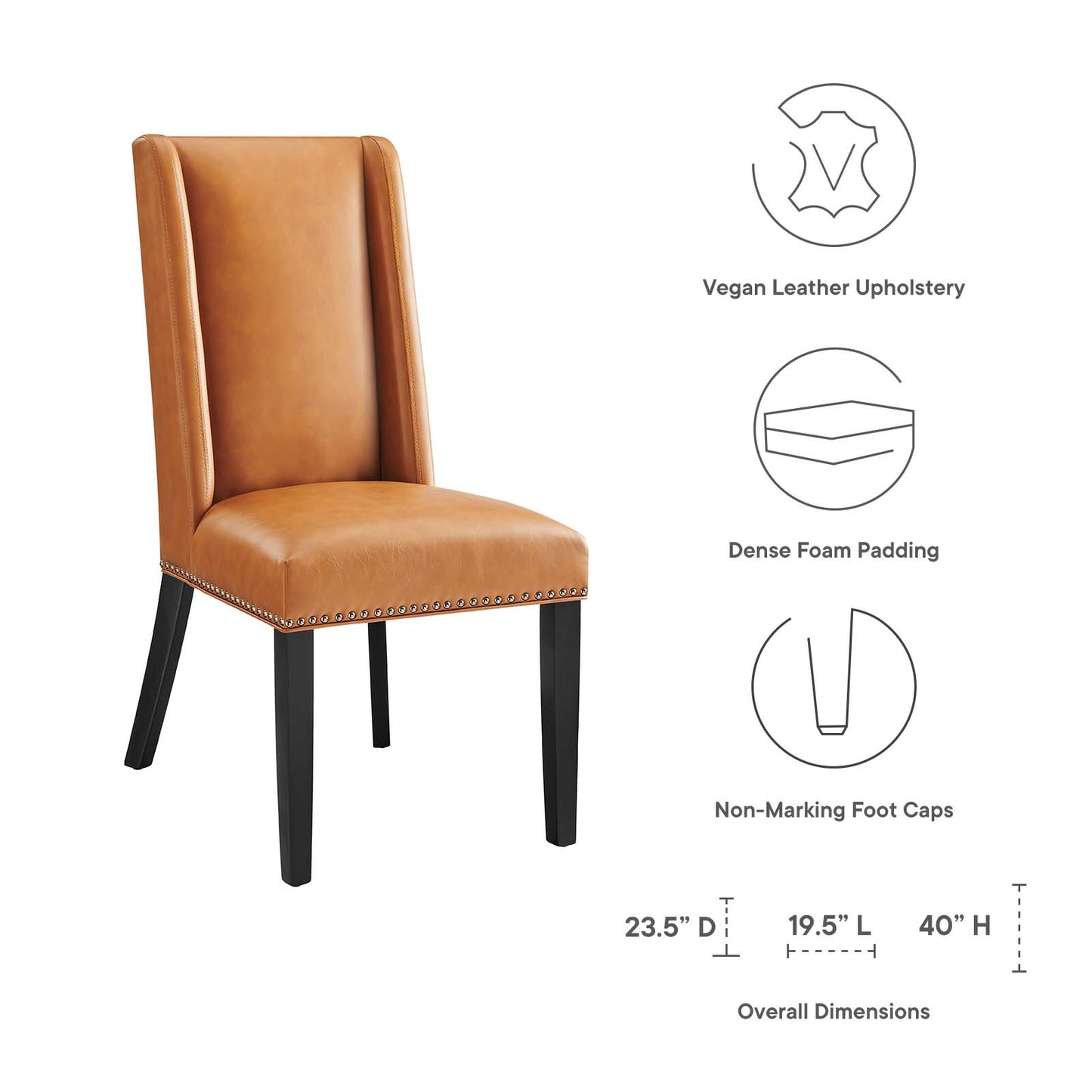 Baron Vegan Leather Dining Chair Set of 4 EEI-2232 & EEI-3502