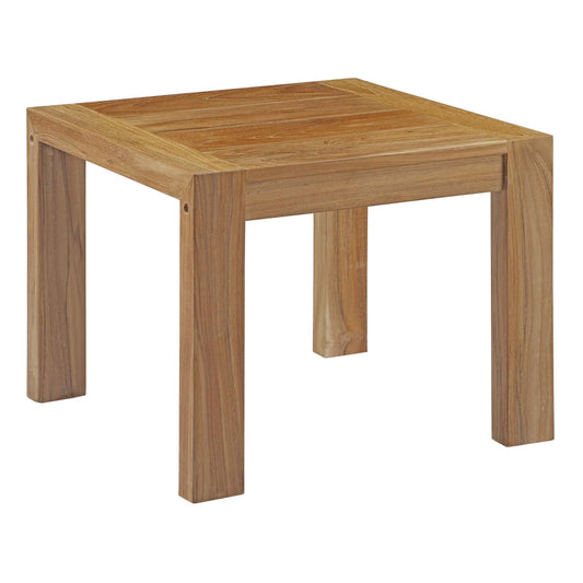 Upland Outdoor Patio Wood Side Table Natural EEI-2709-NAT