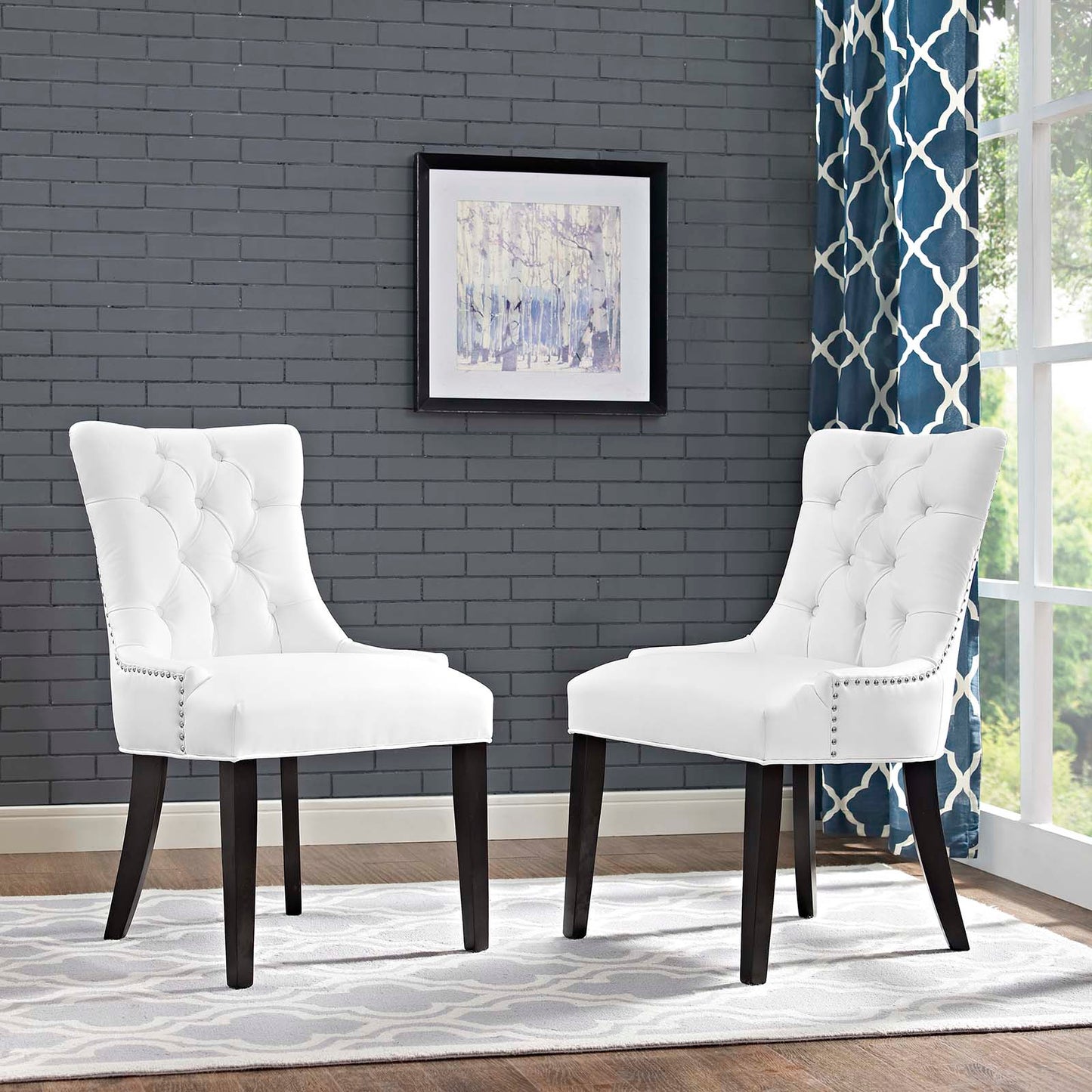 Regent Tufted Vegan Leather Dining Chair Set of 2