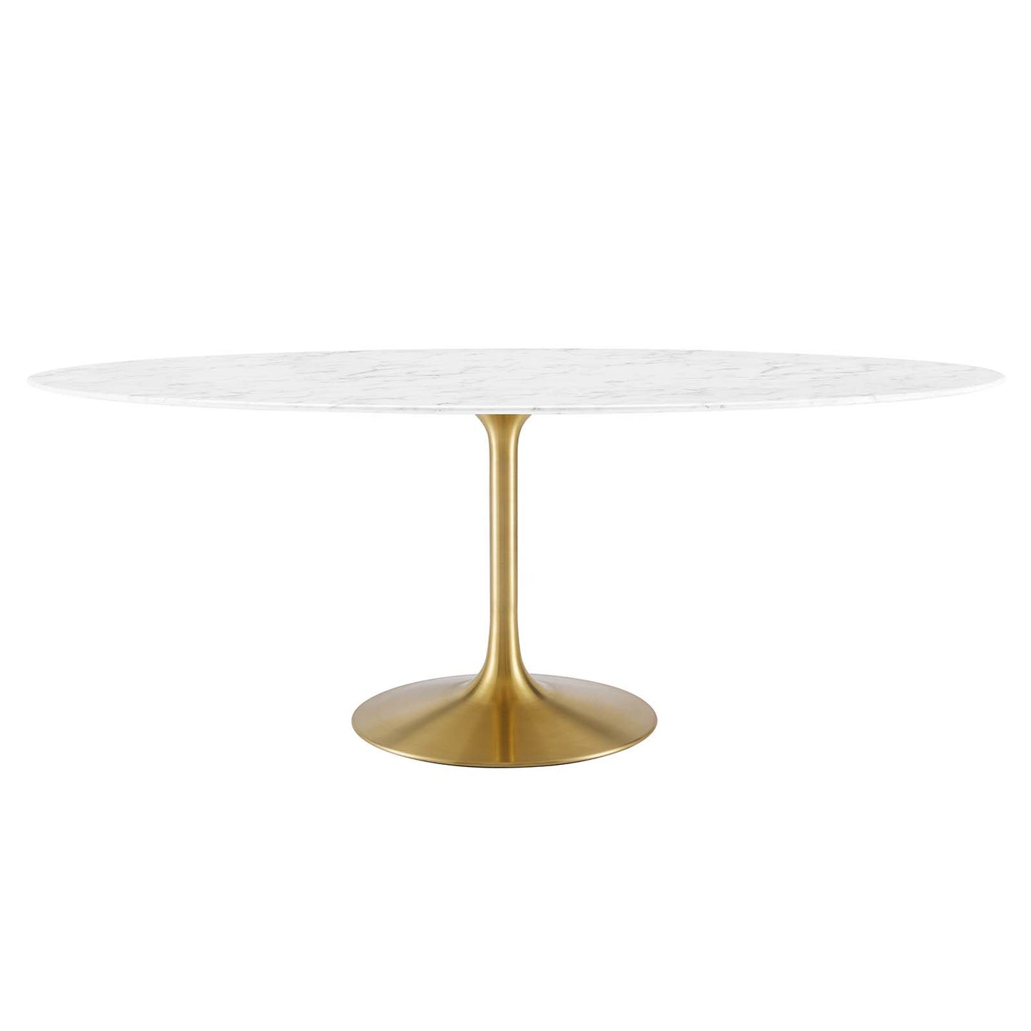 Lippa 78" Oval Artificial Marble and Wood Dining Table