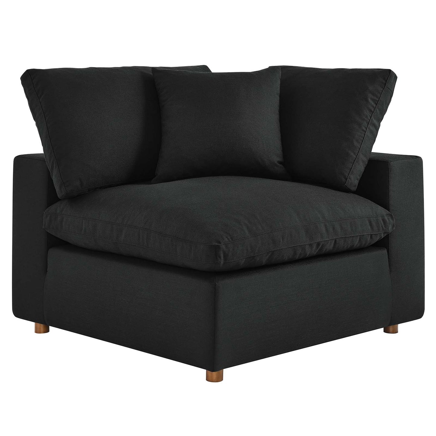 Commix Down Filled Overstuffed Corner Chair Black EEI-3319-BLK