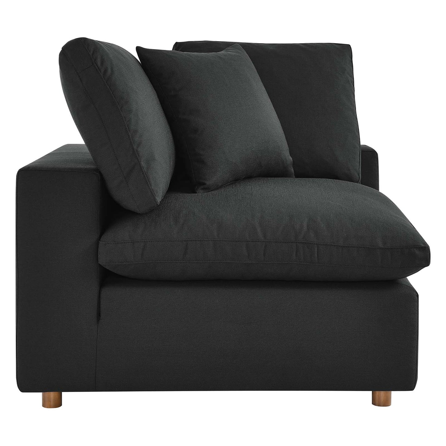 Commix Down Filled Overstuffed 4 Piece Sectional Sofa Set Black EEI-3356-BLK