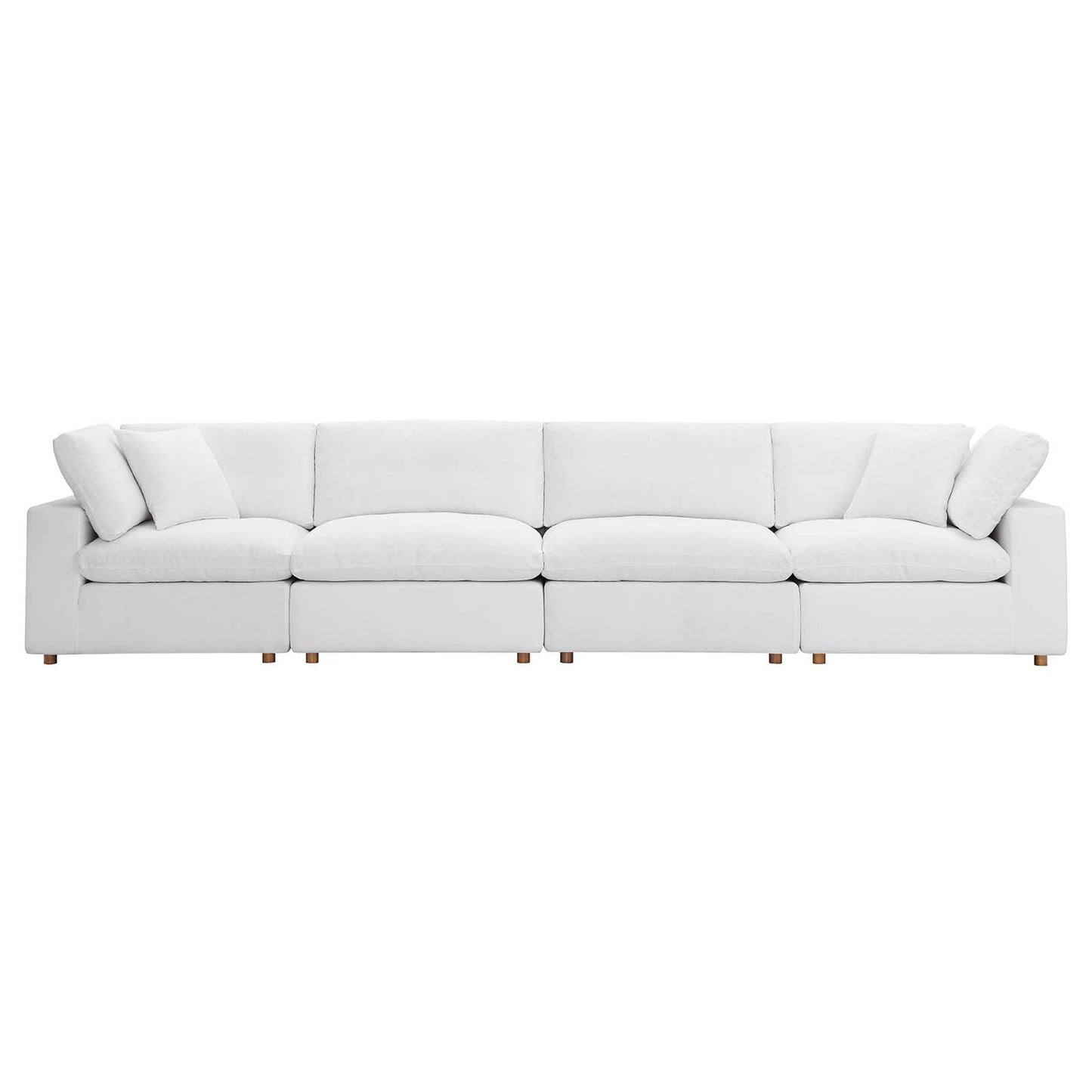 Commix Down Filled Overstuffed 4 Piece Sectional Sofa Set Pure White EEI-3357-PUW