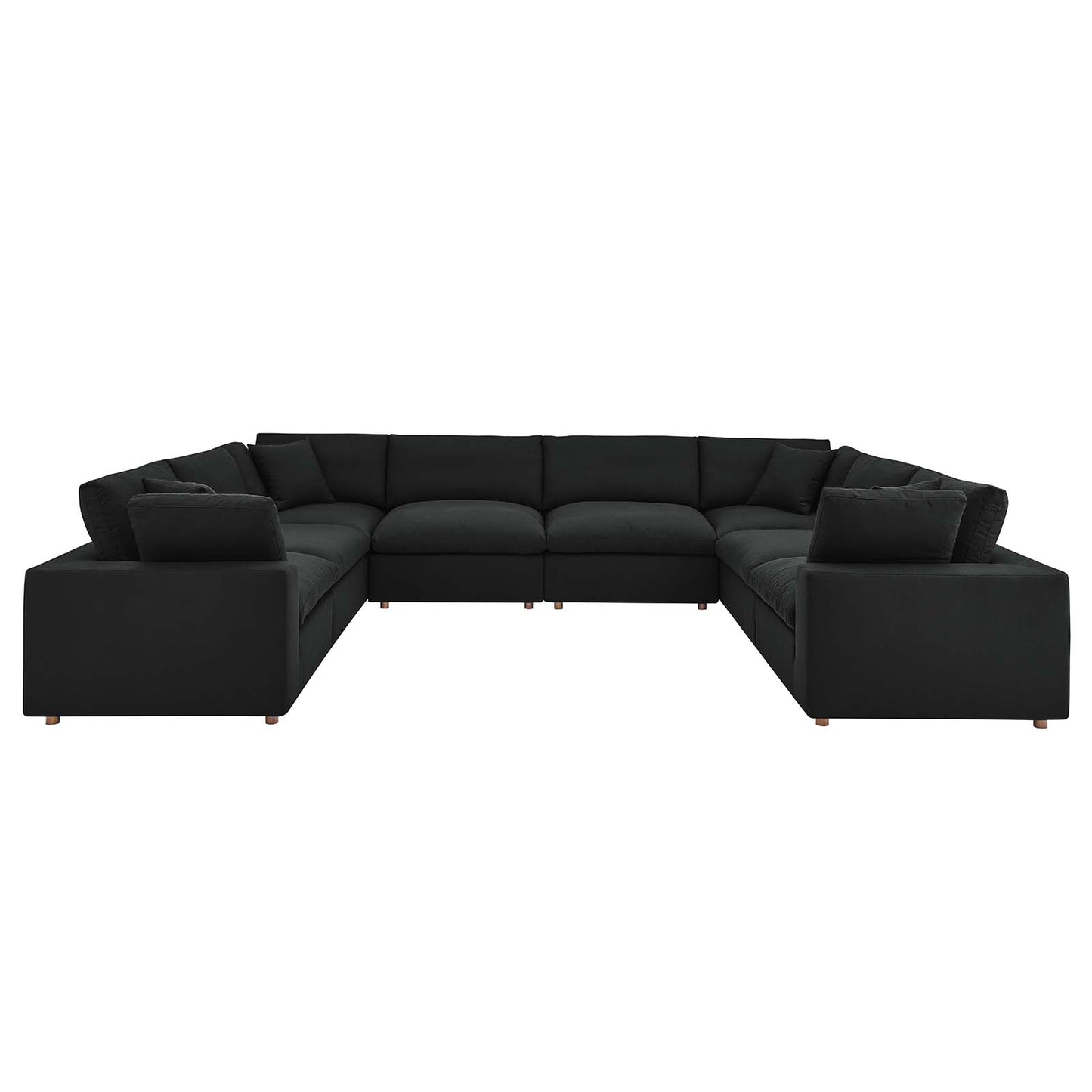 Commix Down Filled Overstuffed 8-Piece Sectional Sofa Black EEI-3363-BLK