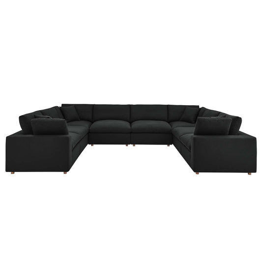 Commix Down Filled Overstuffed 8-Piece Sectional Sofa Black EEI-3363-BLK