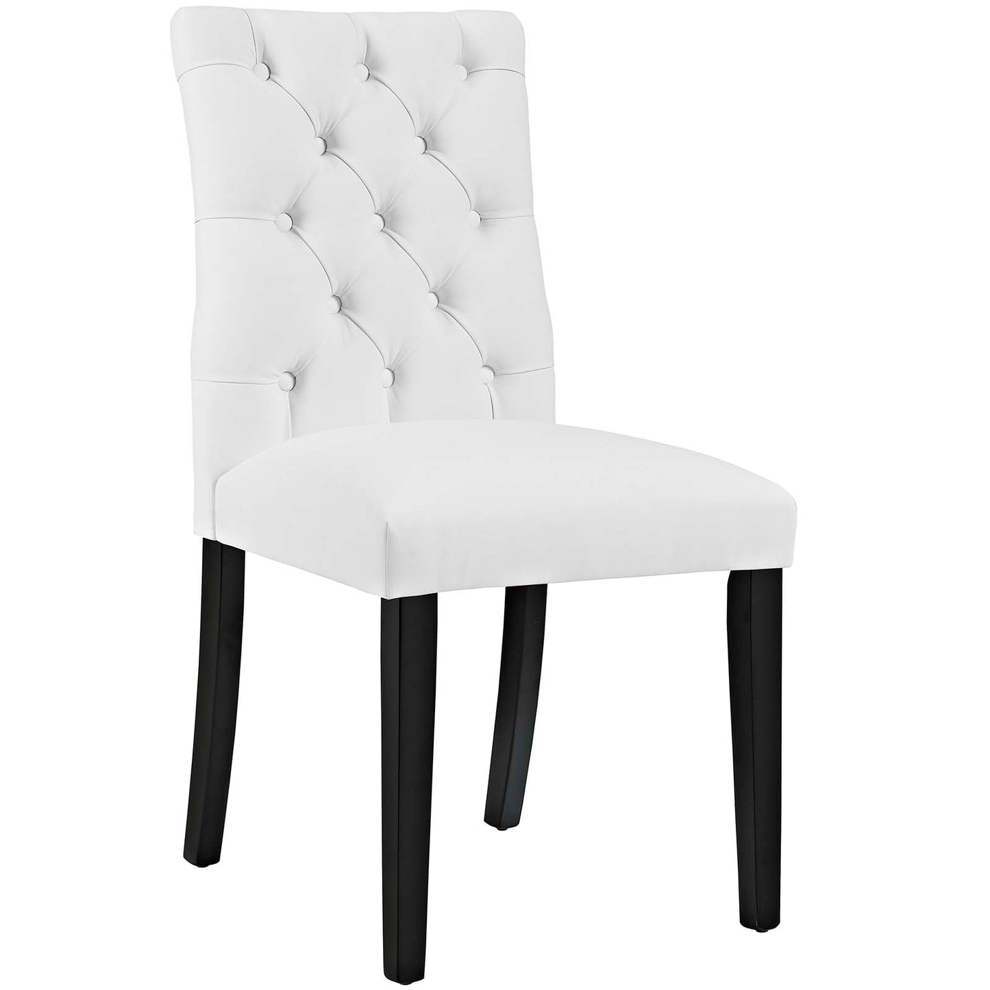 Duchess Button Tufted Vegan Leather and Vinyl Dining Chair Set of 2