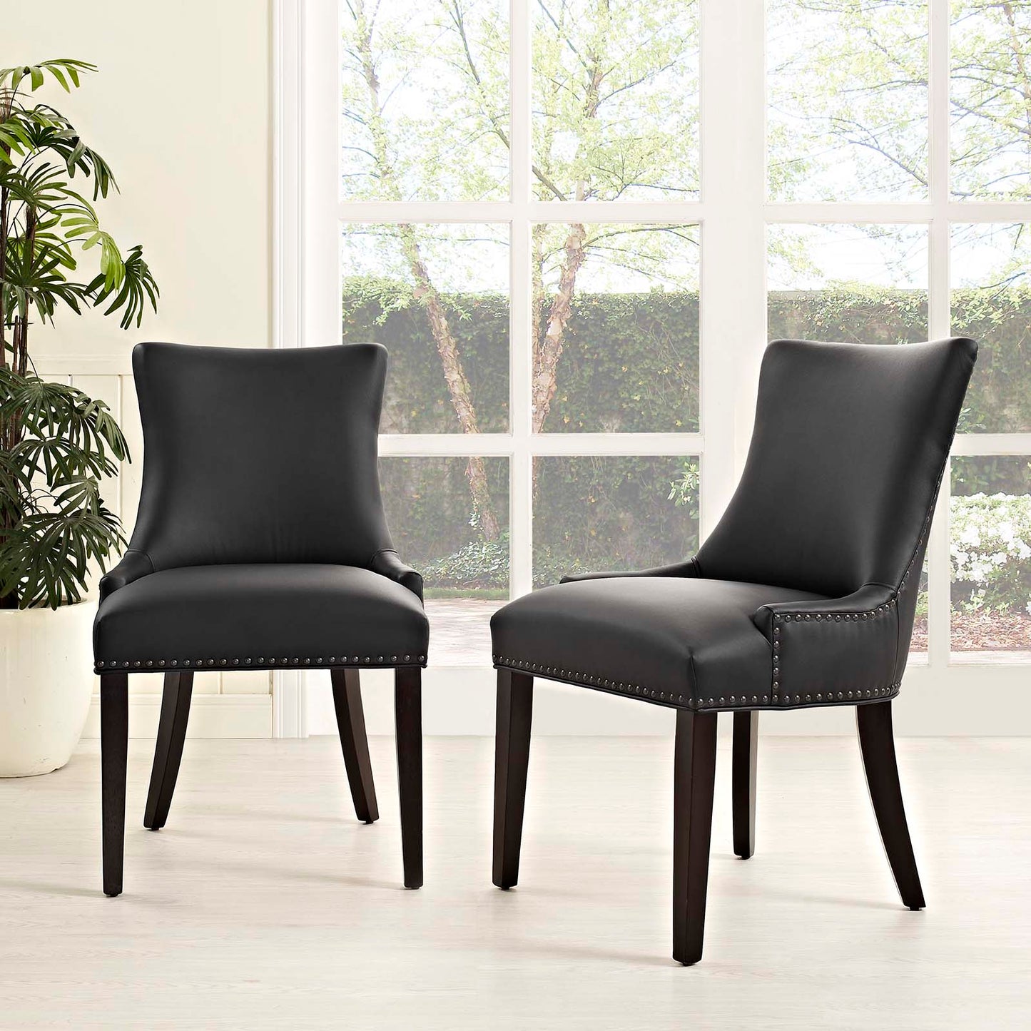 Marquis Dining Chair Faux and Vegan Leather Set of 2 or 4