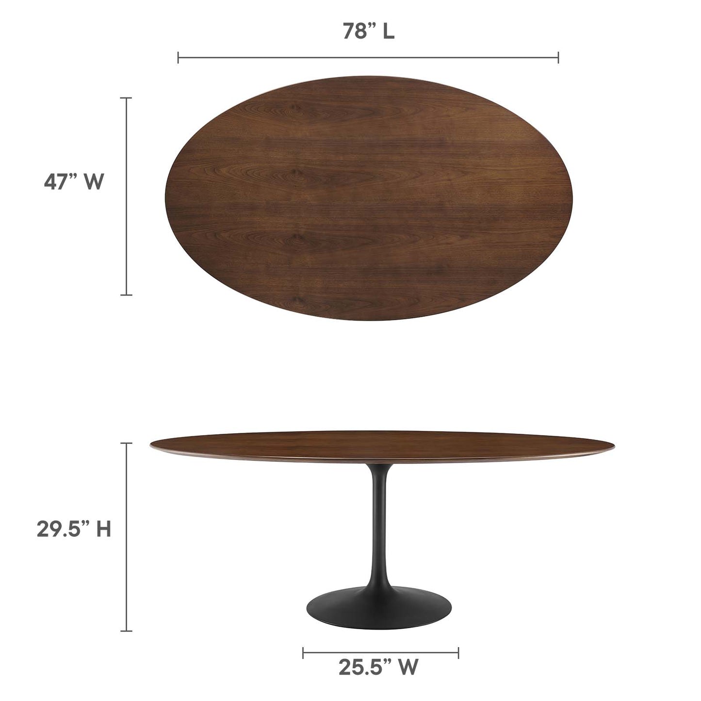 Lippa 78" Oval Artificial Marble and Wood Dining Table