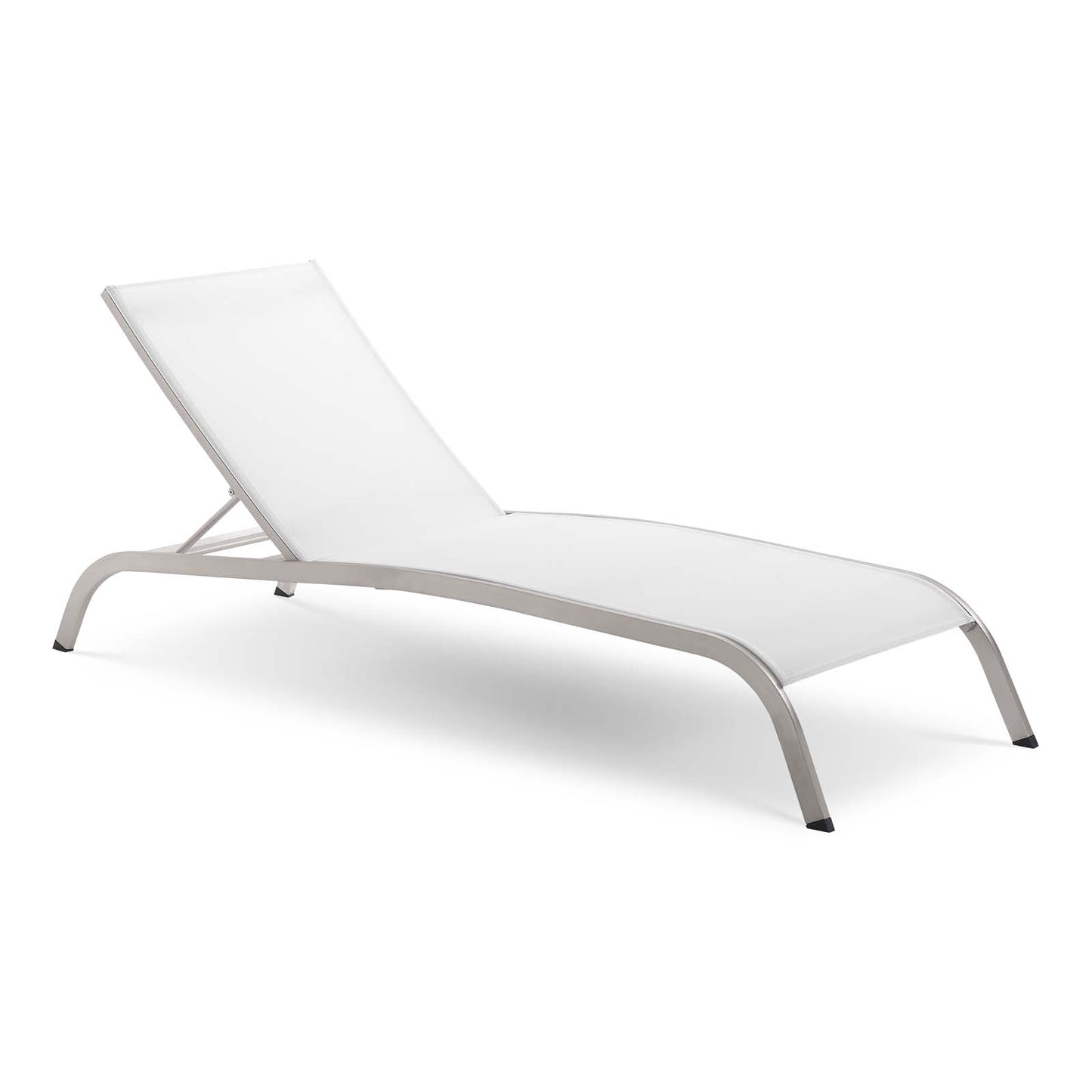 Savannah Outdoor Patio Mesh Chaise Lounge Set of 4 White EEI-4007-WHI