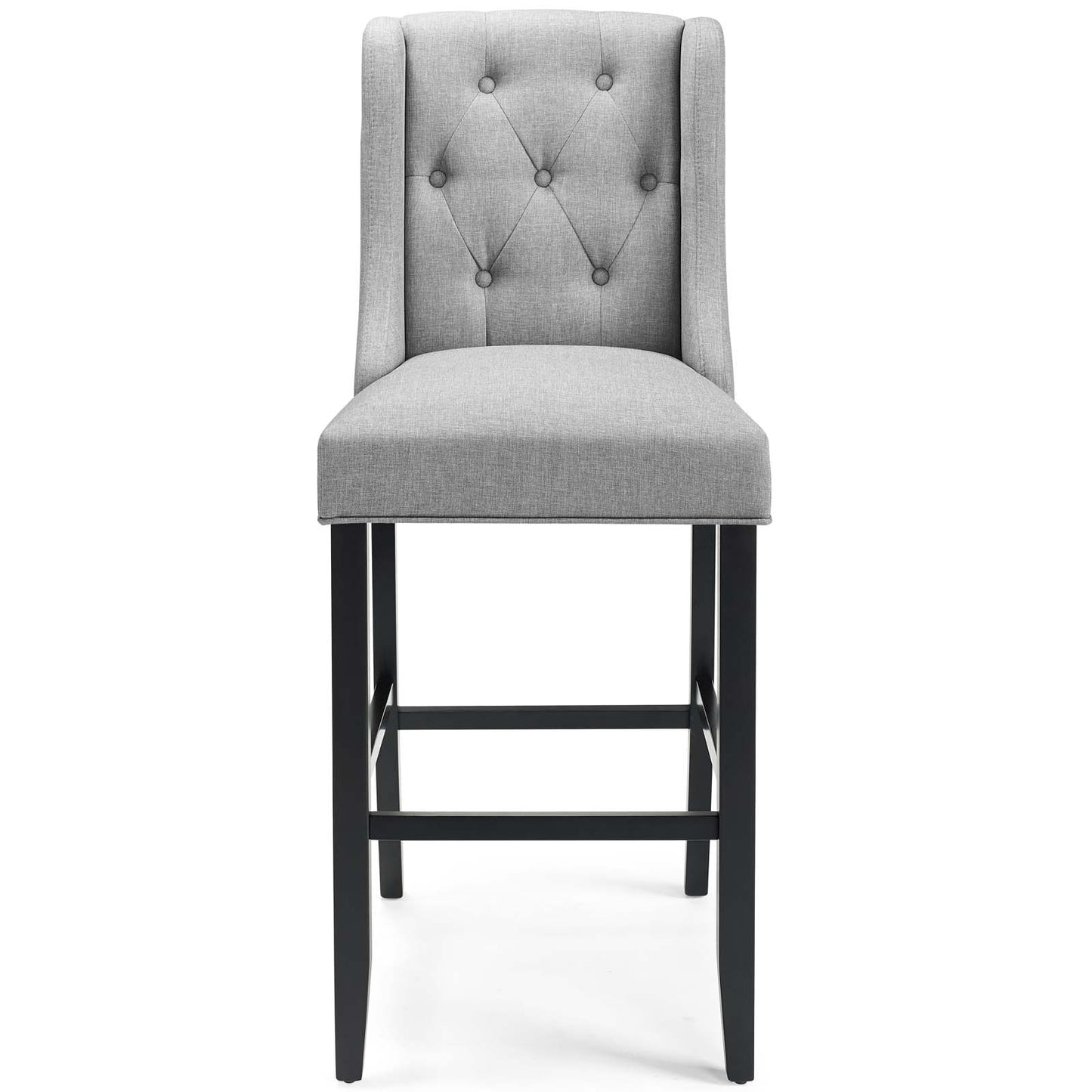 Baronet Bar Stool Upholstered Fabric Set of 2 Light Gray EEI-4022-LGR