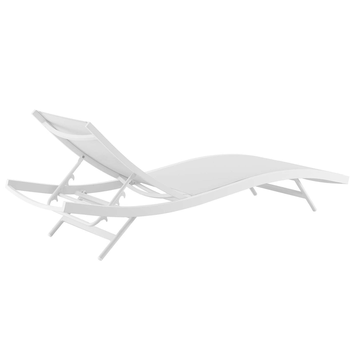 Glimpse Outdoor Patio Mesh Chaise Lounge Set of 4 White White EEI-4039-WHI-WHI