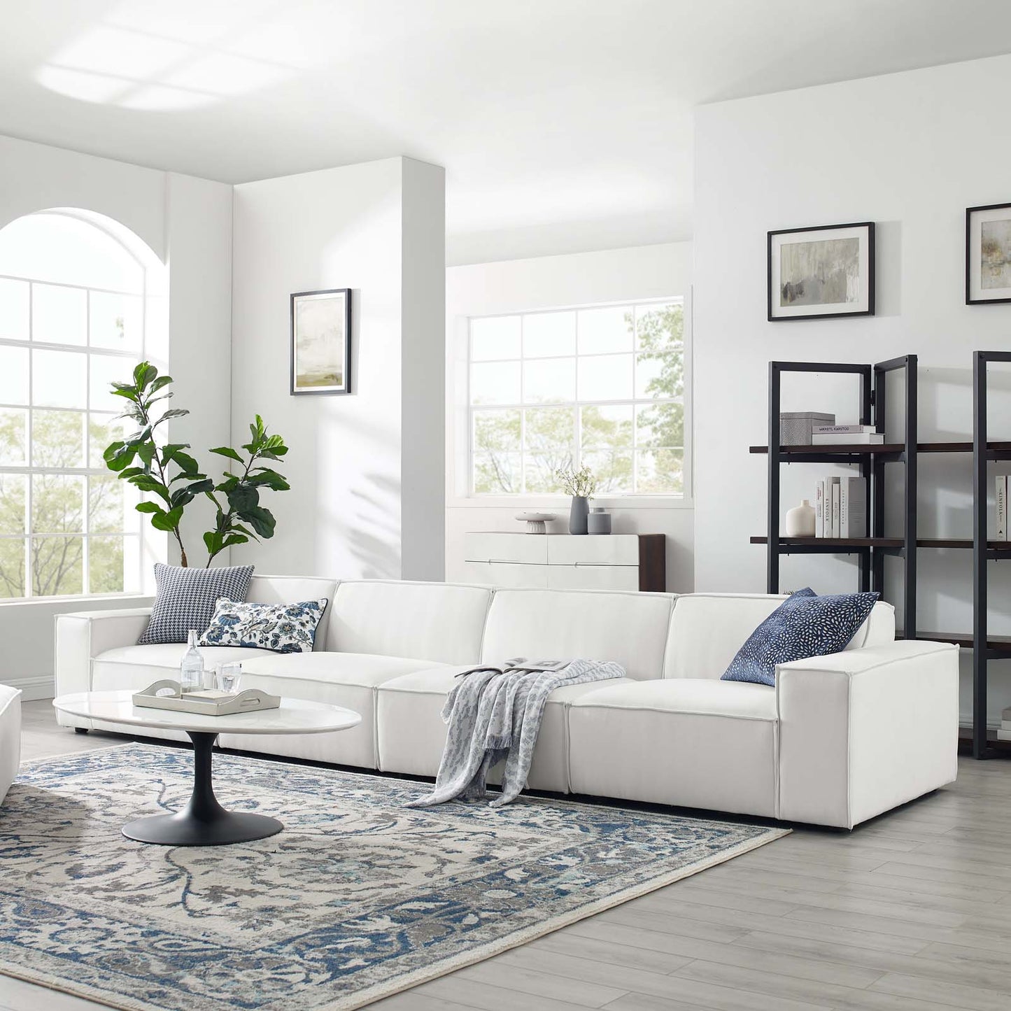 Restore 4-Piece Sectional Sofa White EEI-4114-WHI