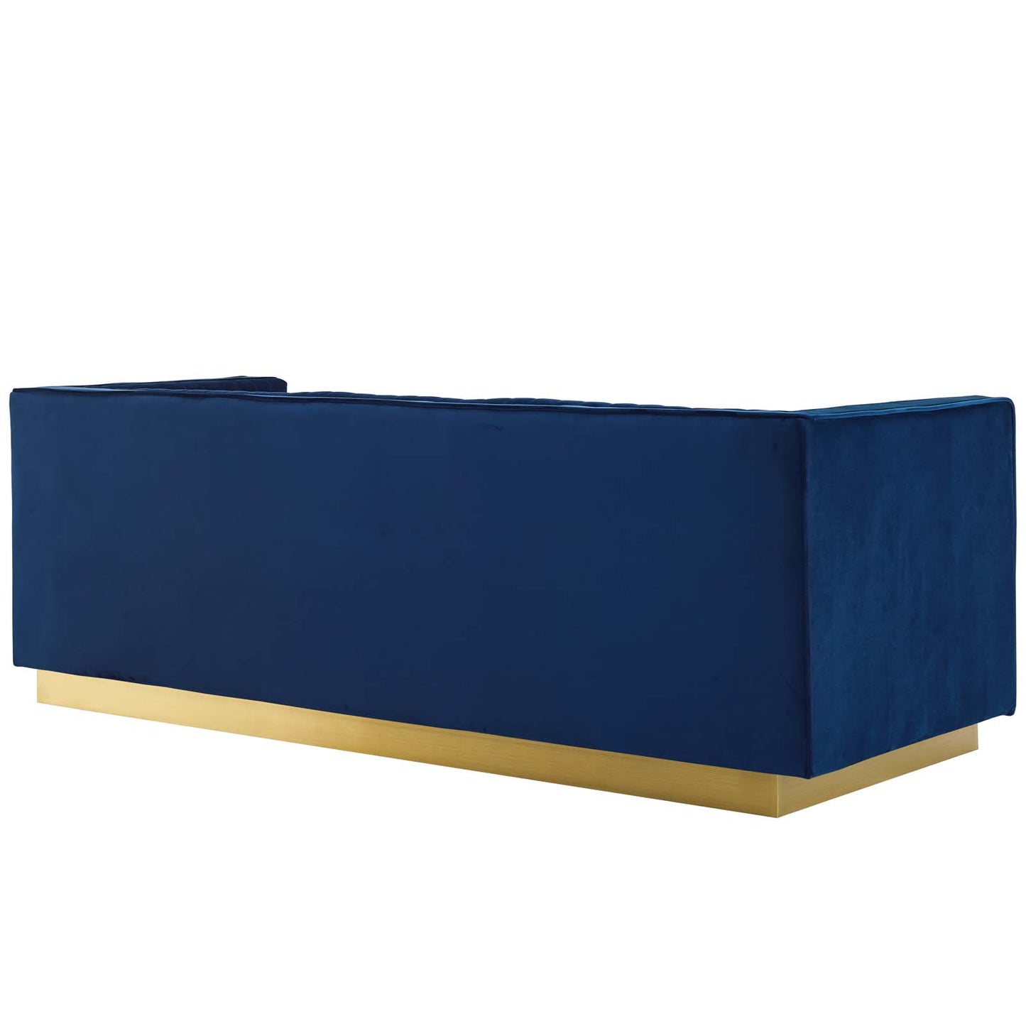 Sanguine 3 Piece Vertical Channel Tufted Upholstered Performance Velvet Set Navy EEI-4144-NAV-SET