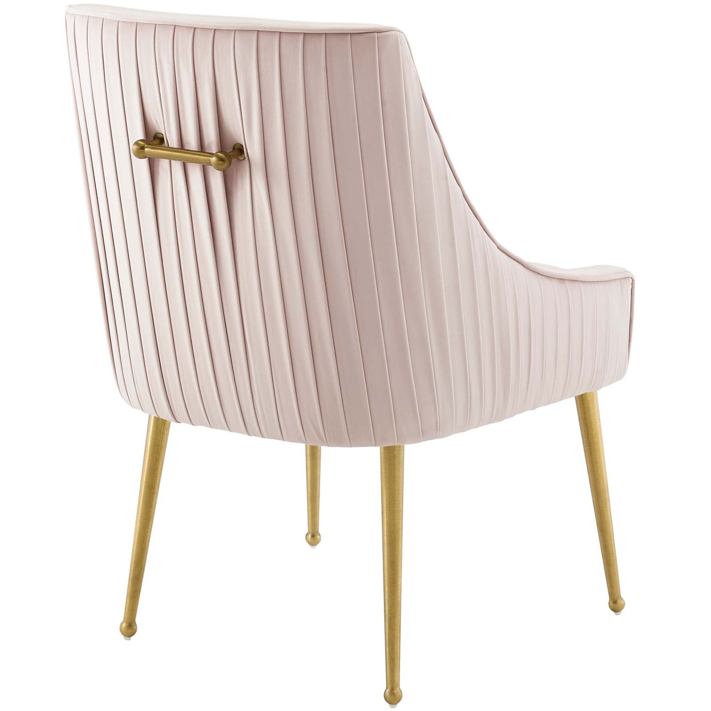 Discern Pleated Back Upholstered Performance Velvet Dining Chair Set of 2 Pink EEI-4149-PNK