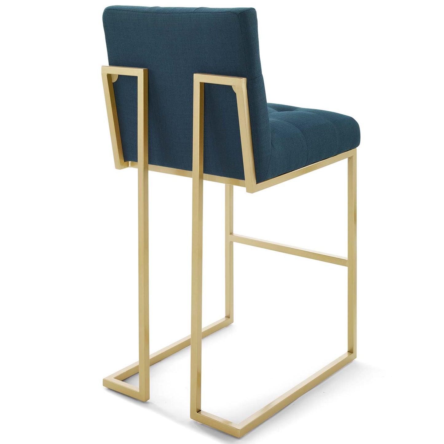 Privy Gold Stainless Steel Performance Velvet Bar Stool Set of 2 Gold Azure EEI-4157-GLD-AZU