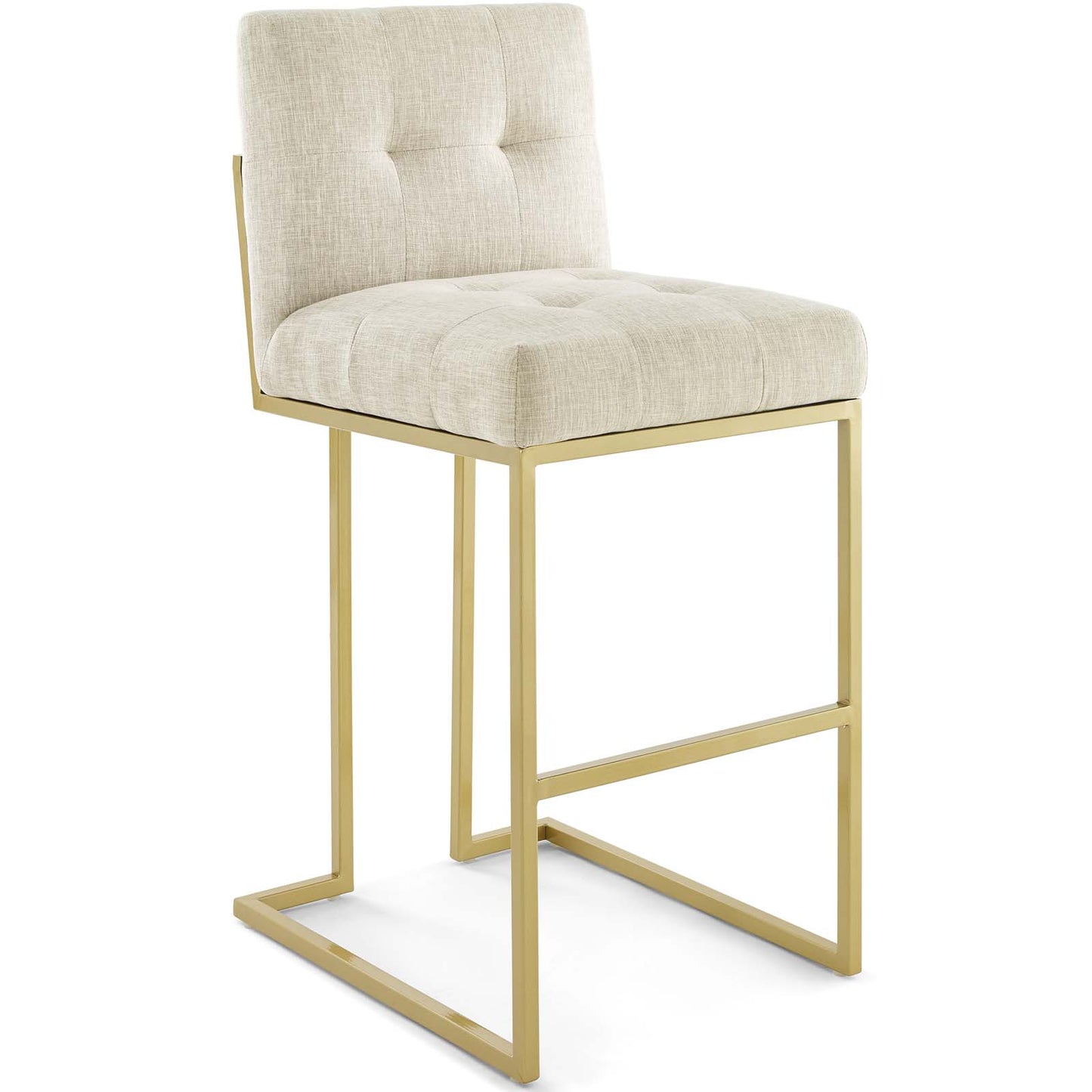 Privy Gold Stainless Steel Performance Velvet Bar Stool Set of 2 Gold Beige EEI-4157-GLD-BEI