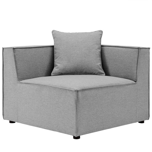 Saybrook Outdoor Patio Upholstered Sectional Sofa Corner Chair Gray EEI-4210-GRY